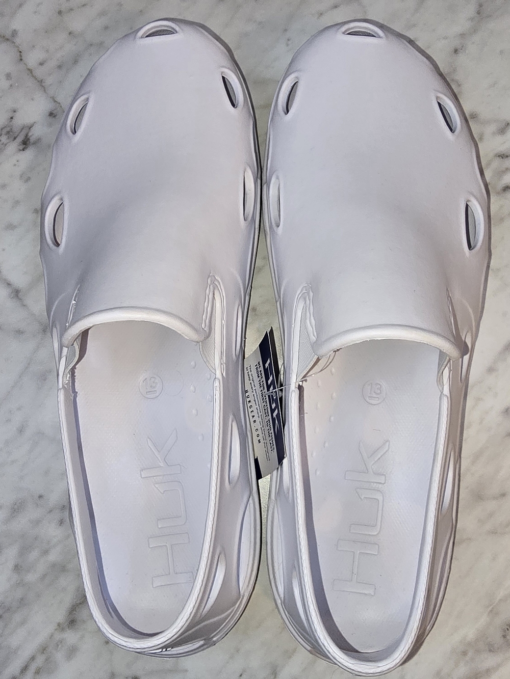Huk Performance Fishing Brewster ATR Men’s Sz 13 White Rubber Shoes NEW